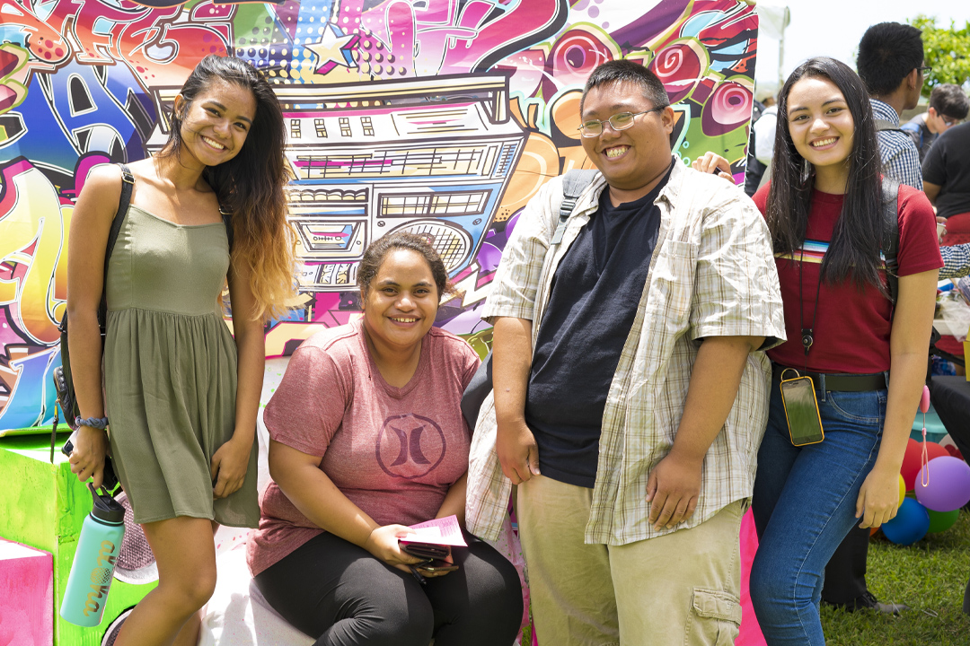 group of students at college fair